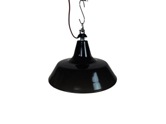 Image 1 of Industriëel - emaille - hanglamp - fabriekslamp - Italie - 90's