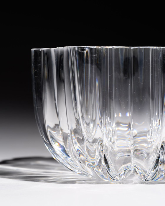 Image 1 of Kosta Boda Anna Ehrner “Olivia” kristallen schaal model 58028 Zweden jaren 70 gesigneerd H11cm