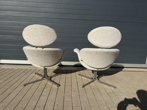 2x 1. Edition Artifort Big Tulip Neuwertig! Pierre Paulin in Beige/Ecru Bouclé – Sessel, Textile (photo 9 of 12)