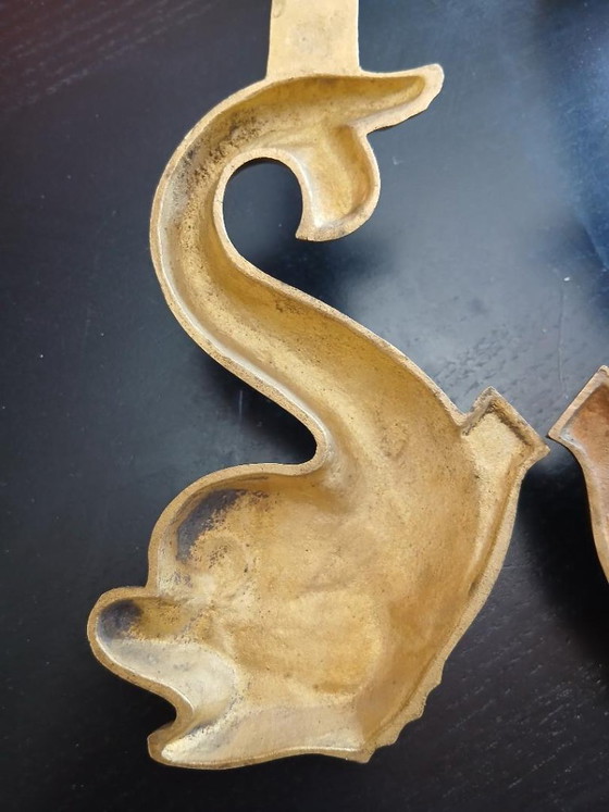 Apliques de pared Art Déco de E. Guillemard (siglo XX) en bronce dorado, firmados. – Bronze (photo 8 of 8)