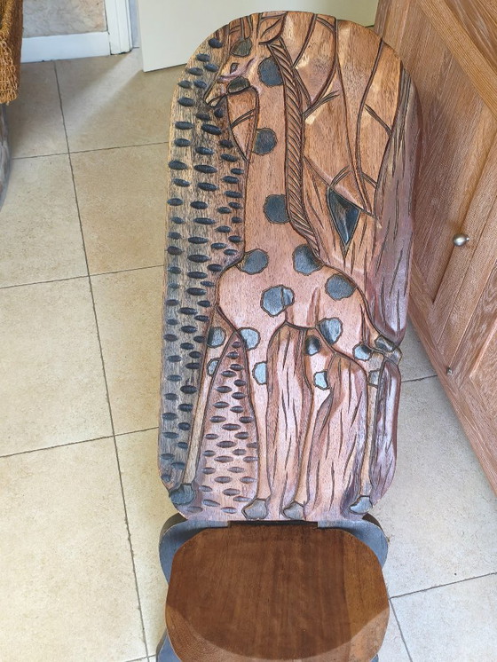 Image 1 of African talking chair made of carved wood