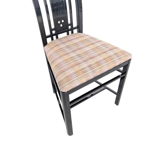 Image 1 of Ensemble original de 4 chaises Giorgetti Umberto Asnago, noires, Italie