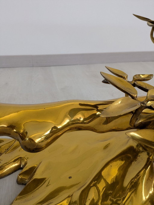 Willy Daro - Side Table - Bonzaï - Brass, Glass