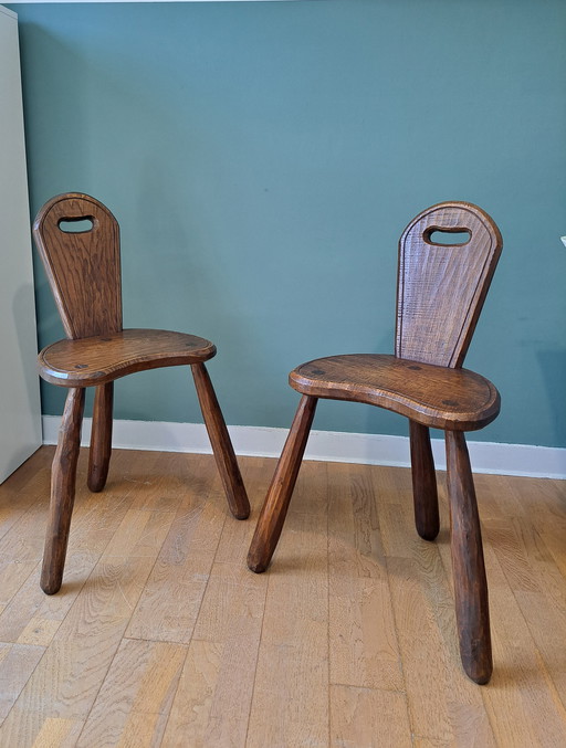 Pair Of Brutalist Stools