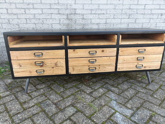 Dutchbone Sideboard Sol, Holz, Schwarz (Foto 9 von 15)