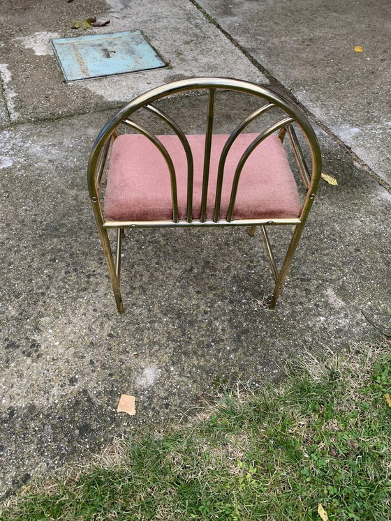 Sgabello da toeletta vintage in ottone, anni '50 – Sgabelli (photo 2 of 4)
