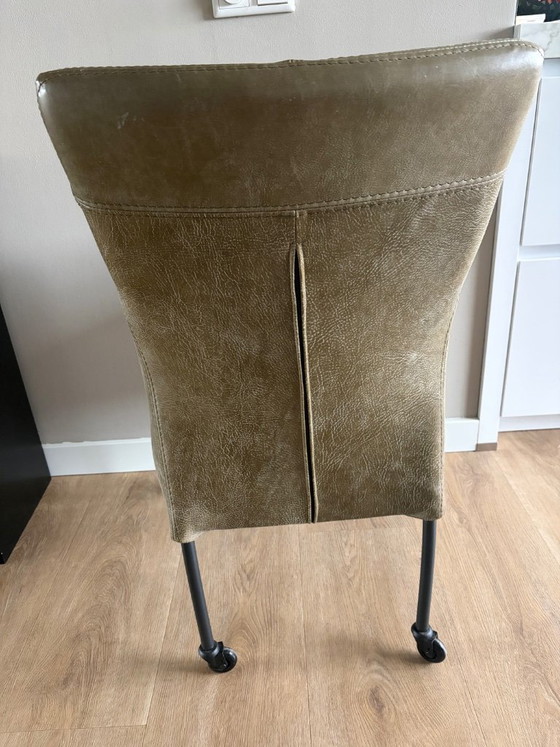 Image 1 of 6 leather dining chairs