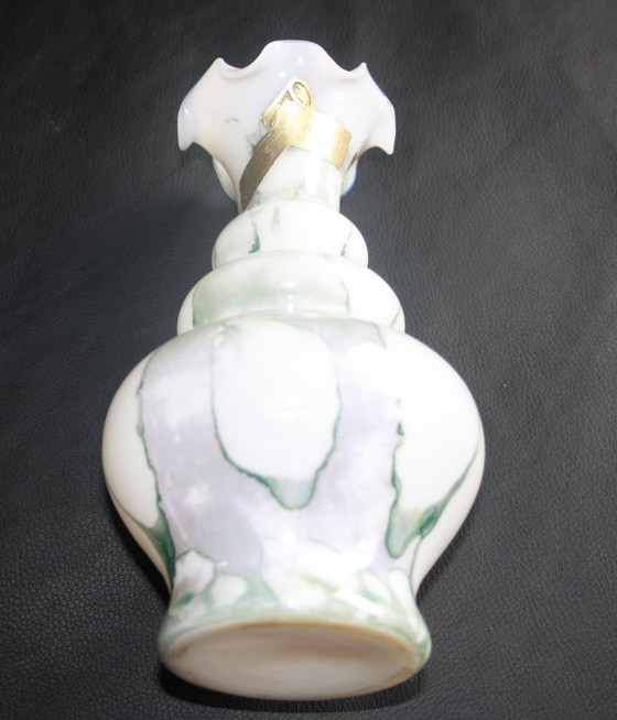 Image 1 of Vintage Toscaanse Opaline Vaas – Marmereffect – Jaren 70 – Handgemaakt – 22 cm