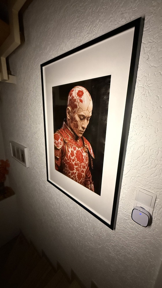 Image 1 of Kintsugi Samurai Murale rosso di Rotan Hunt