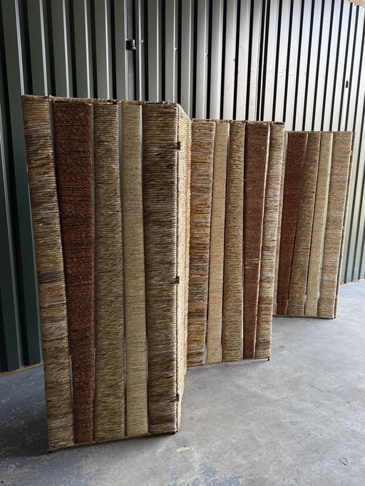 Vintage roomdivider / kamerscherm biezen 