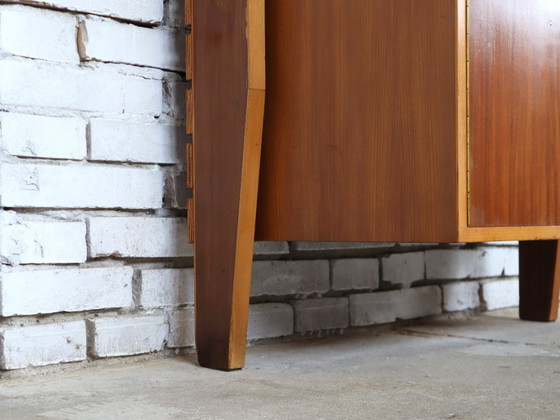 Image 1 of Meuble mural italien en teck des années 1950, allant du sol au plafond