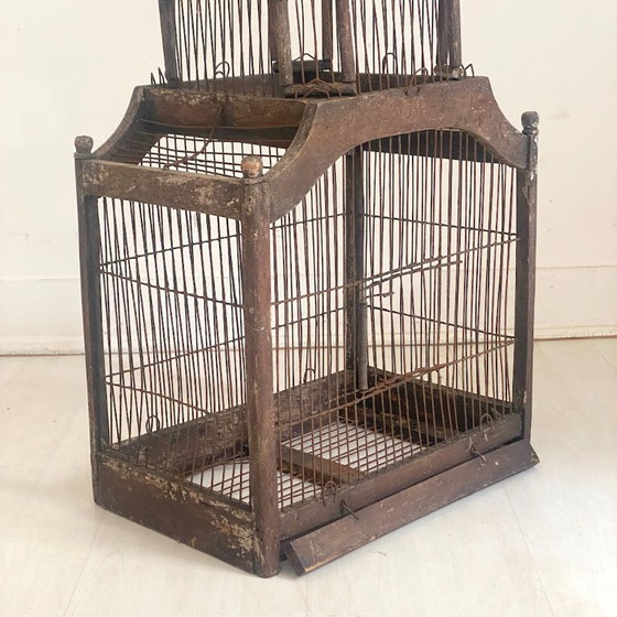 Image 1 of Jaula para pájaros antigua de principios del siglo XX.