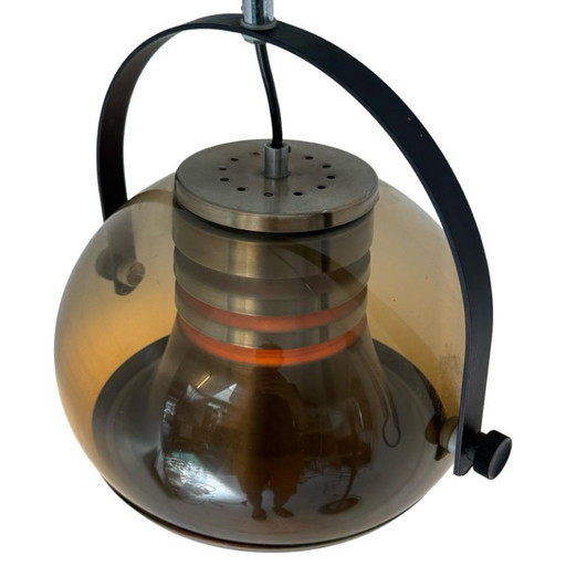 Dijkstra - Rare model - Space Age Design / MCM Floor lamp with two arcs - Smoked Acrylic