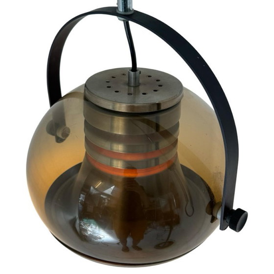 Image 1 of Dijkstra - Zeldzaam model - Space Age Design / MCM Vloerlamp met twee bogen - Gerookt Acryl