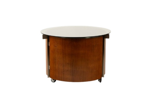 Eugenio Gerli, voor Tecno. Ronde salontafel met geïntegreerde bar. Circa 1960.