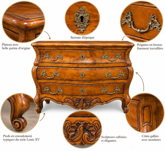 Commode Tombeau Galbée Louis XV – Wood (photo 11 of 12)