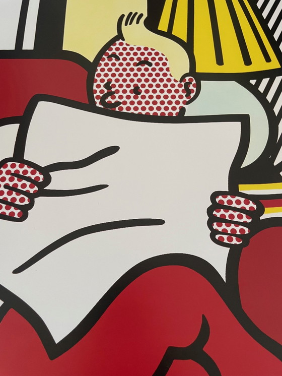 Image 1 of Roy Lichtenstein (1923-1997), Tintin Reading, 1993, Copyright Roy Lichtenstein &amp; Sabam Brussels 1995, Stampato in Belgio