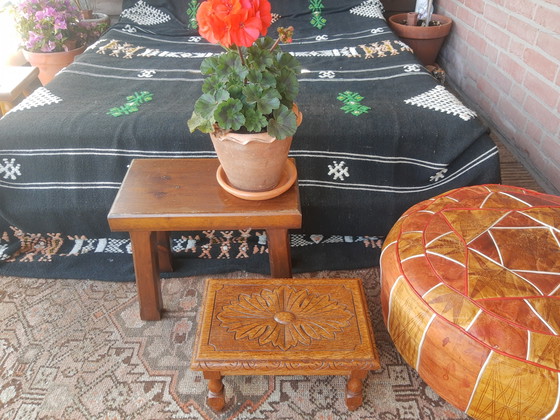 Image 1 of Antique hand-carved French oak side table/plant table