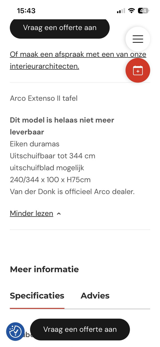 Image 1 of Mesa de comedor ARCO extenso II