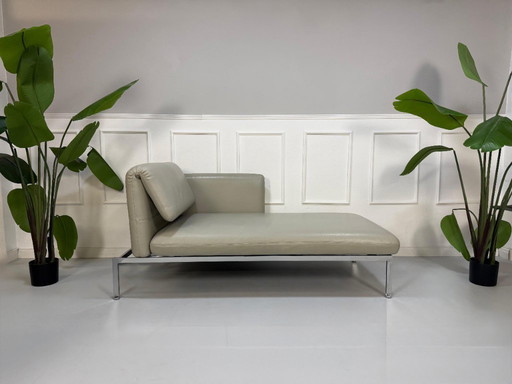 Sofá cama pequeño de cuero gris de diseño Brühl Roro