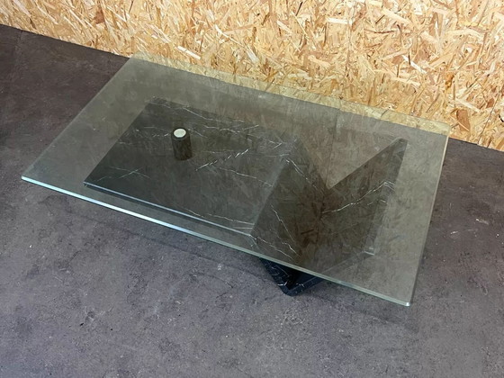 Image 1 of 60s 70s marble table coffee table glass table marble space age design