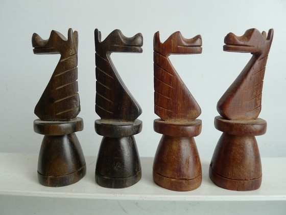 Image 1 of Jeu d'échecs Art Tribal Gabon 40 cm, teck et ébène