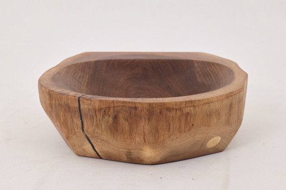 Image 1 of Lavabo de madera de nogal tallado a mano – Lavabo de baño escultural orgánico, Logniture