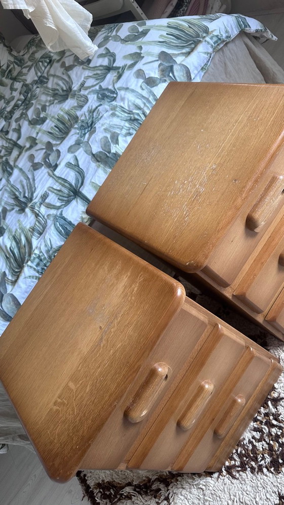Set of Vintage Danish Oak Nightstands 1970s – Komfort, Wood (photo 5 of 7)