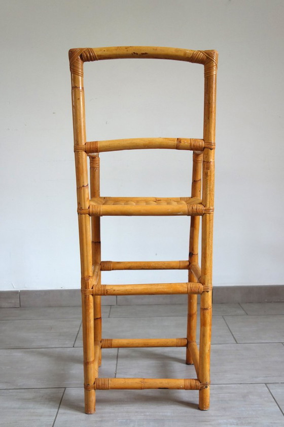 Vintage Rattan and Bamboo High Stool (photo 4 of 10)