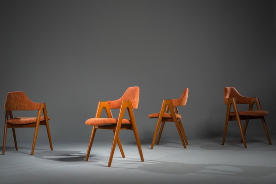 Image 1 of Dänische Kompass-Esszimmerstühle von Kai Kristiansen, 1960er Jahre, Satz 4