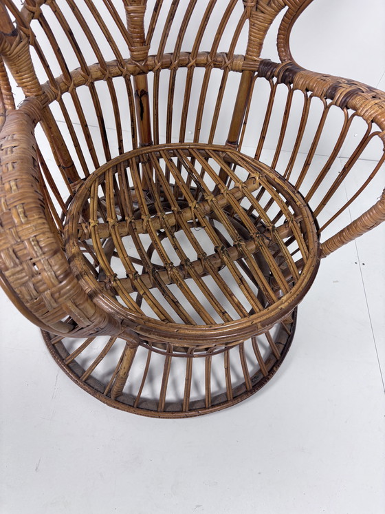 Image 1 of Vintage Peacock Chair Rattan Bamboo