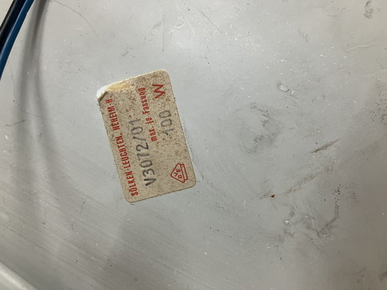 Image 1 of Vintage witte ijzeren vierkante wandlamp van Solken Leuchten