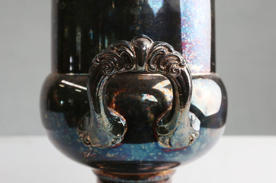 Image 1 of Cubo de hielo de latón plateado estilo Art Déco francés, década de 1900