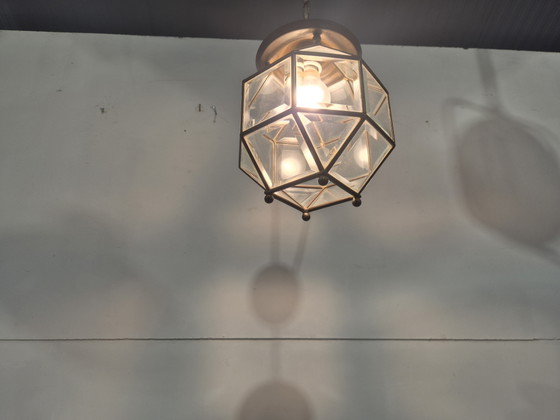 Image 1 of Amsterdamse school lantaarn met geslepen glas