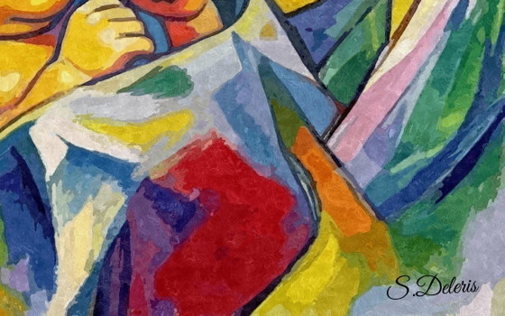 Image 1 of Jesus, Mary and Joseph / Impressionist oil painting (60x60 cm)
