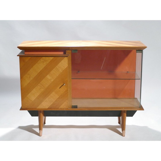 Image 1 of Little storage in cherrywood and glass - 1950s