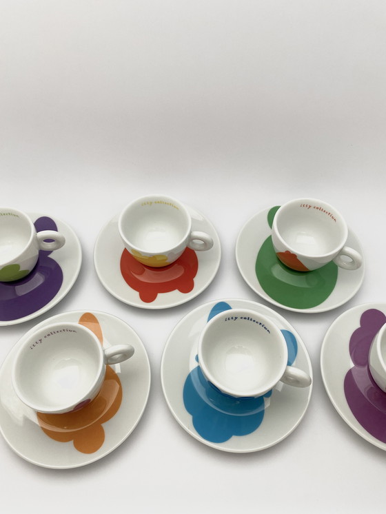 Image 1 of Jeff Koons 2001 Illy Collection Set di 6 tazzine da caffè espresso e piattini