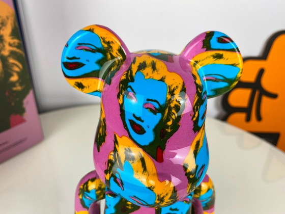 Image 1 of Bearbrick Andy Warhol Marilyn Monroe Version 400% + 100% MEDICOM Toys