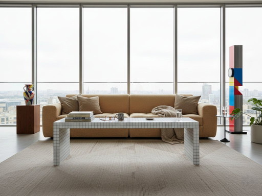 Quaderna-bank van Superstudio, originele productie uit de jaren 70 van Zanotta.