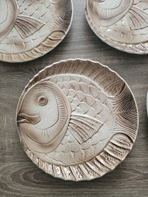 Piatti da pesce Sarreguemines – set di 5 – ceramica francese
