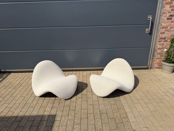 Image 1 of Artifort Tongue F577 Pierre Paulin Beige Bouclé Lama Natural Lelièvre ¡¡NUEVO ESTADO!!