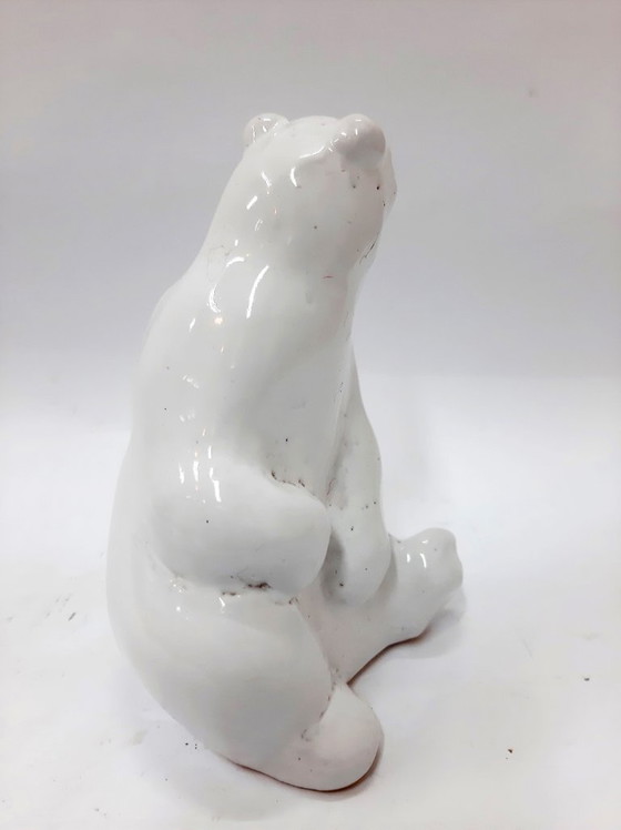 Image 1 of Ours en poterie émaillée, figurine en céramique