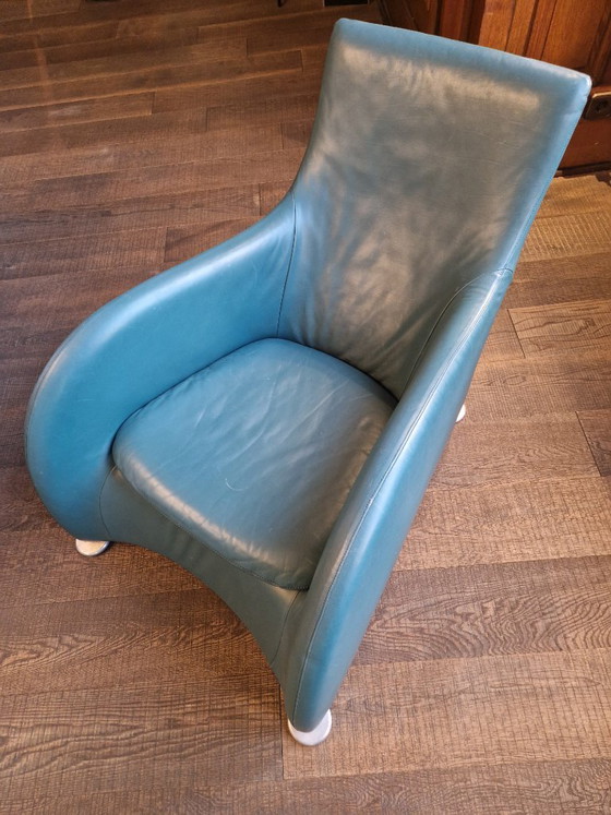 Poltrona Montis Loge, Gerard van den Berg, Pelle Petrolio / Blu-Verde, Poltrone, Metallo, Modern (foto 2 di 5)
