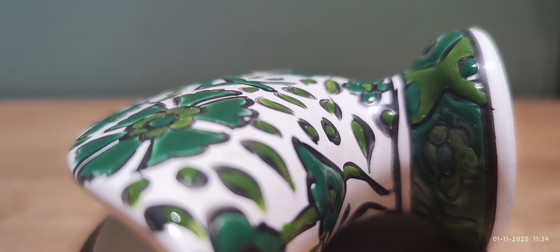 Image 1 of Vintage Napkin Holder with Green Design