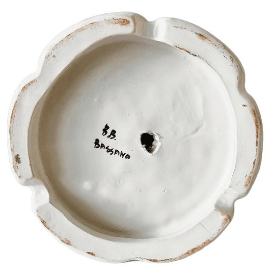 Image 1 of Vintage mid-century Italian Bassano sculpture of a young man with fruit, 1950s, signed