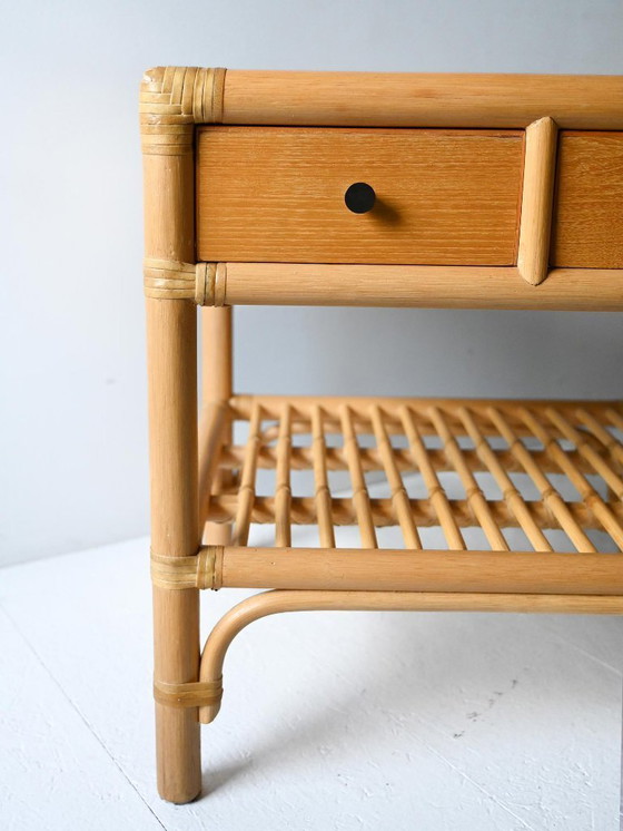 Image 1 of Paar DUX Scandinavische nachtkastjes in bamboe