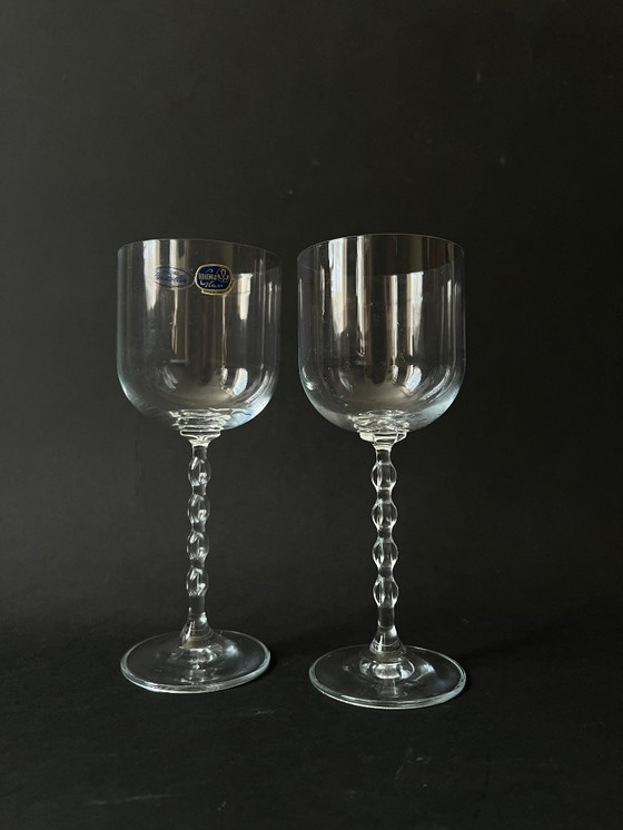 Image 1 of X2 crystal wine glasses, France