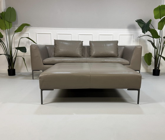 Image 1 of B&B Italia Charles Designer Marken Sofa Leder Couch + Hocker