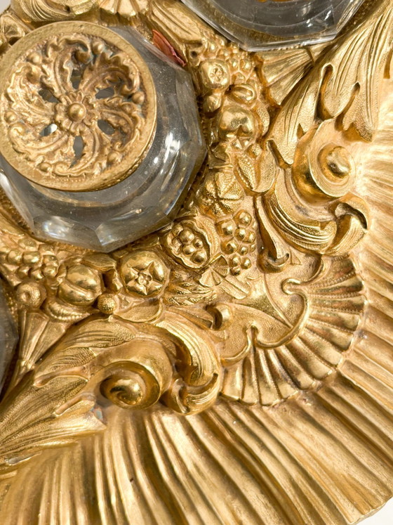 Encrier en bronze doré et flacons d'encre en cristal, XXe siècle – Objets déco, Crystal (photo 7 of 11)