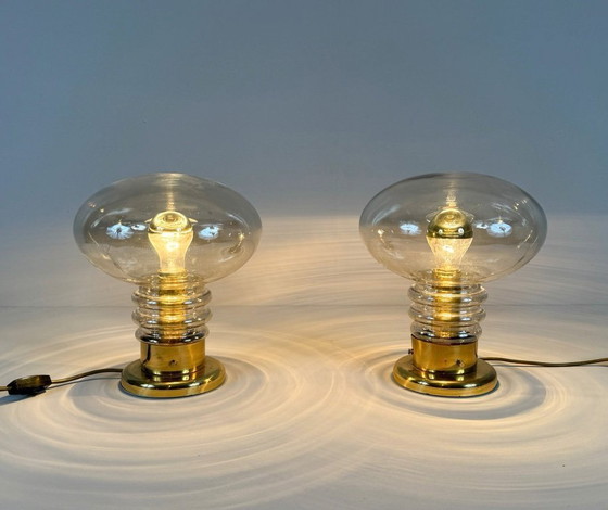 Image 1 of Set van twee lampen/paddenstoellampen uit het midden van de 20e eeuw van Luigi Colani, jaren 70.